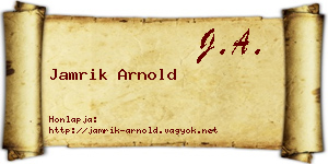 Jamrik Arnold névjegykártya